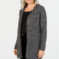 Karen Scott Women's Button Front Duster Cardigan Black Size Petite Medium