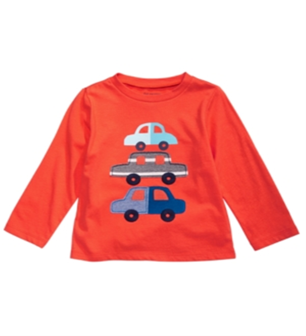 First Impressions Baby Boy's Cotton Cars T-Shirt Orange Size 3-6MOS