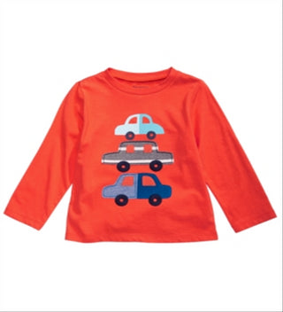 First Impressions Baby Boy's Cotton Cars T-Shirt Orange Size 3-6MOS