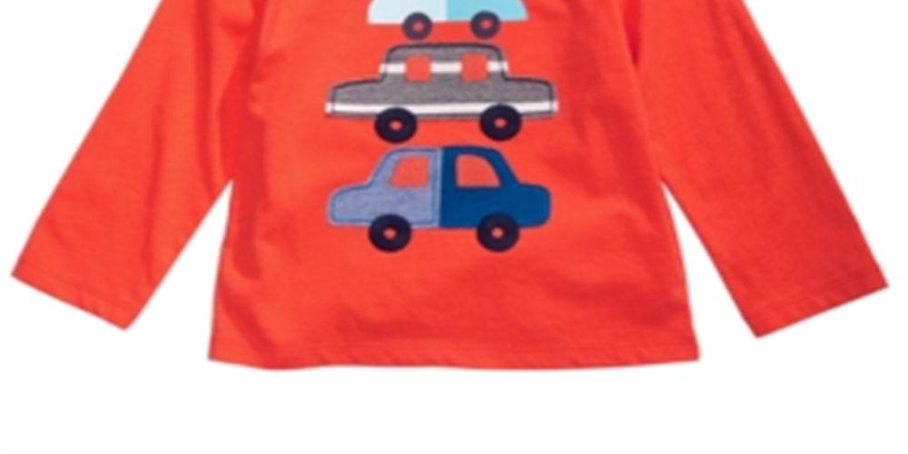 First Impressions Baby Boy's Cotton Cars T-Shirt Orange Size 3-6MOS