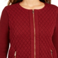 Charter Club Women's Quilted Sweater Jacket Red Size X-Large