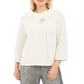 JM Collection Women's Holiday Party Metallic Textured Brooch Sweater Jacket White Size XX-Large