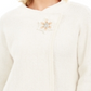 JM Collection Women's Holiday Party Metallic Textured Brooch Sweater Jacket White Size XX-Large