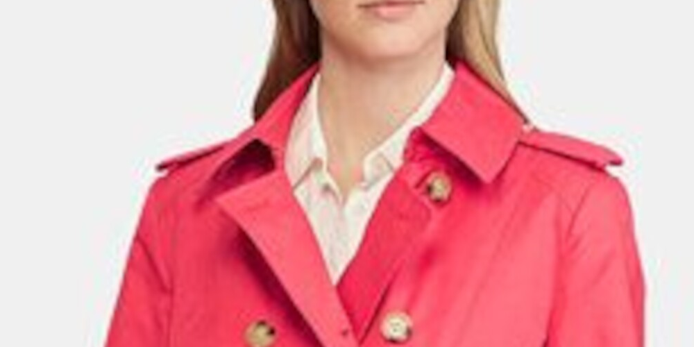 Ralph Lauren Women's Belted Trench Coat Red Size Large