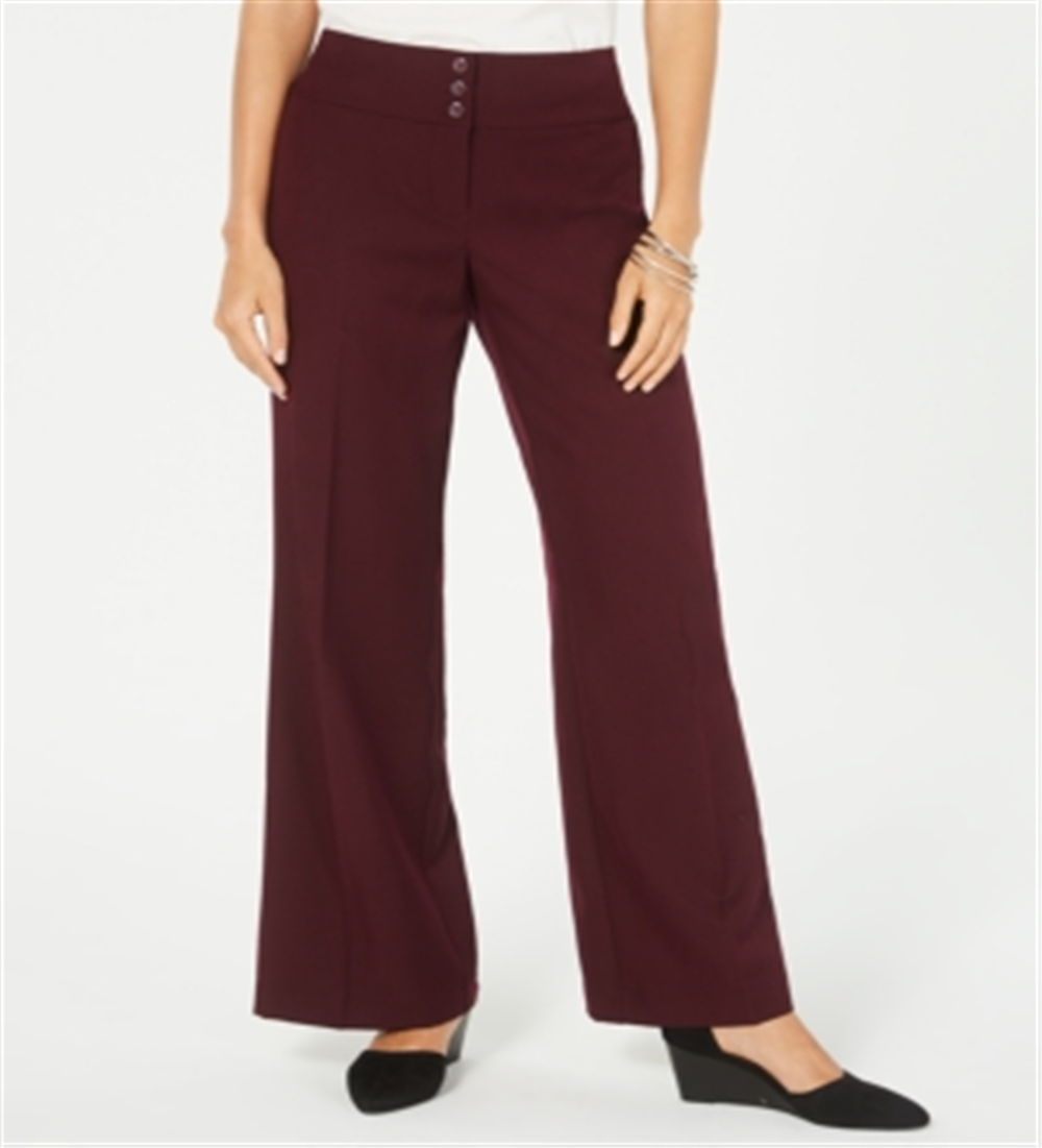 Style & Co Women's Stretch Wide Leg Pants Red Size 4