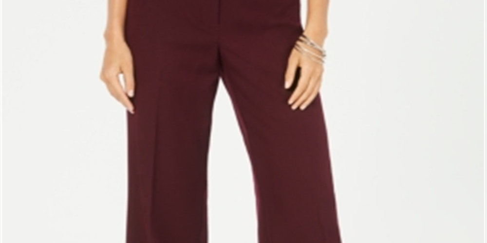 Style & Co Women's Stretch Wide Leg Pants Red Size 4