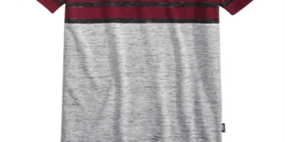 Univibe Big Boy's Valle Colorblocked Stripe V Neck T-Shirt Black Size X-Large