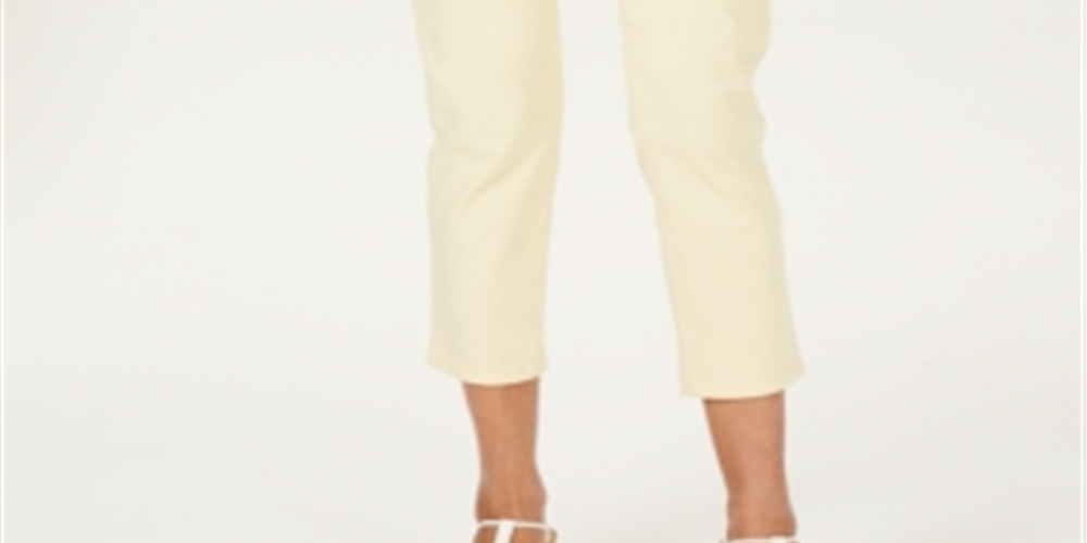Charter Club Women's Tummy Control Bristol Capri Jeans Yellow Size 16