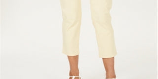 Charter Club Women's Tummy Control Bristol Capri Jeans Yellow Size 16