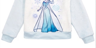 Disney Little Girl's Plush Frozen Elsa Print Top Blue Size 4