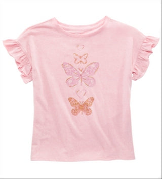 Epic Threads Big Girl's Butterfly Print T-Shirt Pink Size Medium