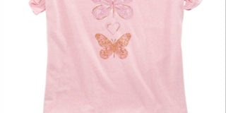 Epic Threads Big Girl's Butterfly Print T-Shirt Pink Size Medium