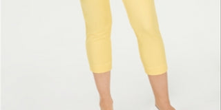 Charter Club Women's Tummy Control Cropped Pants Yellow Size 14