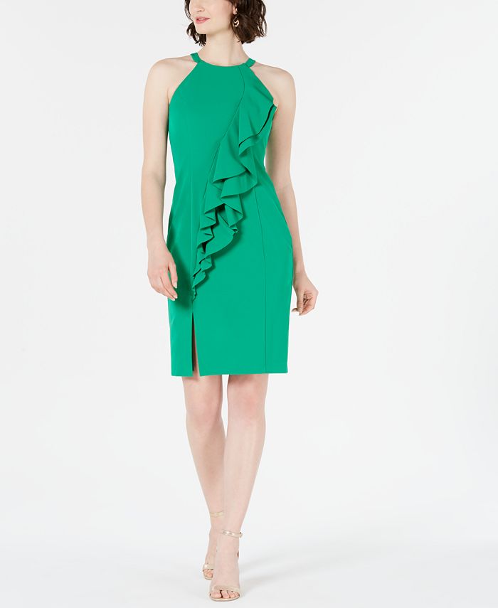 vince-camuto-womens-halter-ruffle-dress-green-size-6