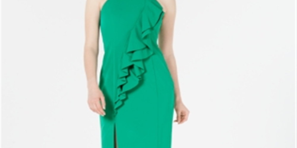 vince-camuto-womens-halter-ruffle-dress-green-size-6