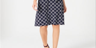 Charter Club Women's Plaid Polo Shirtdress Blue Size X-Small