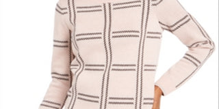 Charter Club Women's Printed Crewneck Sweater Gift Pink Size Medium