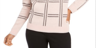 Charter Club Women's Printed Crewneck Sweater Gift Pink Size Medium