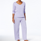 Charter Club Women's Graphic Top & Printed Pants Pajama Set Purple Size 2XL