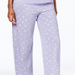 Charter Club Women's Graphic Top & Printed Pants Pajama Set Purple Size 2XL