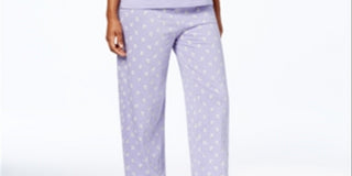 Charter Club Women's Graphic Top & Printed Pants Pajama Set Purple Size 2XL