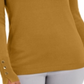 JM Collection Women's Solid Long Sleeve Jewel Neck Top Yellow Size Petite Large