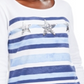 Karen Scott Women's Striped Sequined Top White Size Petite S
