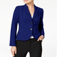 Calvin Klein Women's Fitted Long Sleeves Two Button Blazer Navy Size 4P