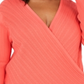 INC International Concepts Women's Surplice Pullover Sweater Orange Size 2X