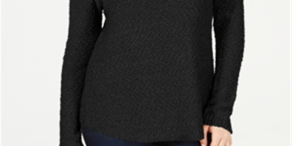 INC International Concepts Women's Shine Sweater Black Size Petite L