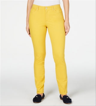 Charter Club Women's Lexington Straight Leg Jeans Yellow Size 18