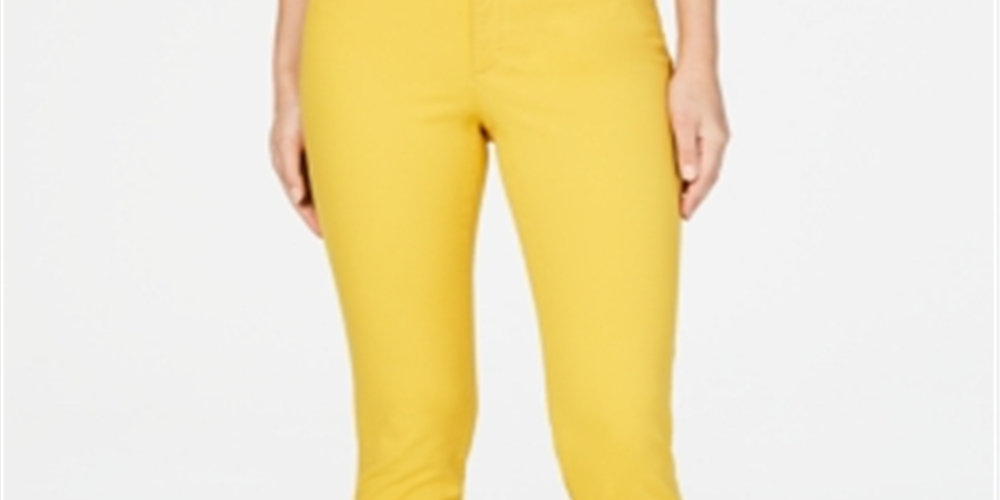 Charter Club Women's Lexington Straight Leg Jeans Yellow Size 18