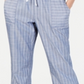 NY Collection Women's Striped Pull on Pants Blue Size Petite Medium