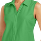Charter Club Women's Cotton Pique Sleeveless Shirt Green Size 6