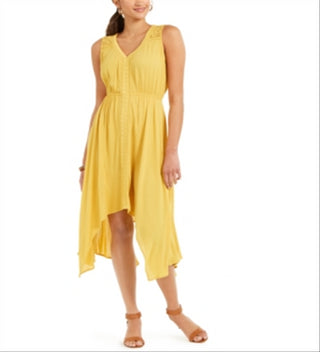 Style & Co Women's Handkerchief Hem Dress Yellow Size X-Large