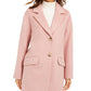 Charter Club Women's Button Front Coat Pink Size Petite S/M