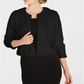 Calvin Klein Women's Faux Fur Sleeveless Open Cardigan Cocktail Top Black Size Petite Small