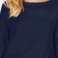 Karen Scott Women's Cotton Boat Neck 3/4 Sleeve Knit Top Blue Size X-Small