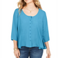 Style & Co Women's Swing Blouse Blue Size Medium