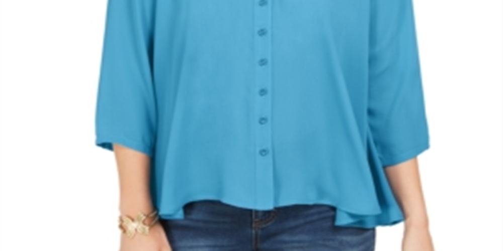 Style & Co Women's Swing Blouse Blue Size Medium