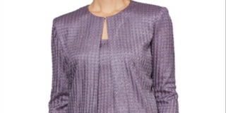 Alex Evenings Women's Textured Twin Set Purple Size Small