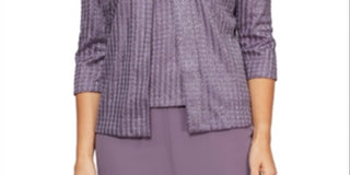 Alex Evenings Women's Textured Twin Set Purple Size Small
