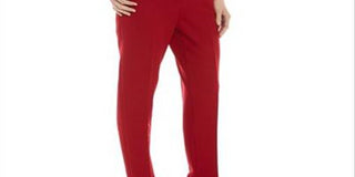 Anne Klein Women's Zippered Wear to Work Pants Red Size 16
