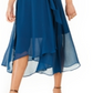 NY Collection Women's Crinkle Chiffon Faux Wrap Dress Blue Size Petite XL