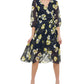 Tommy Hilfiger Women's Petunia Floral MIDI Dress Blue Size 18