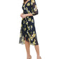Tommy Hilfiger Women's Petunia Floral MIDI Dress Blue Size 18