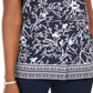 Karen Scott Women's Floral Print Button up Shirt Blue Size Small