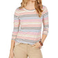 Style & Co Women's Striped Top -Brown Size 2XL