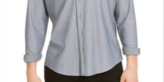 Alfani Men's Knit Long Sleeve Shirt Gray Size Small