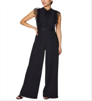 Betsey Johnson Women's Jumpsuit Eyelash Lace Trim Black Size 0 Petite
